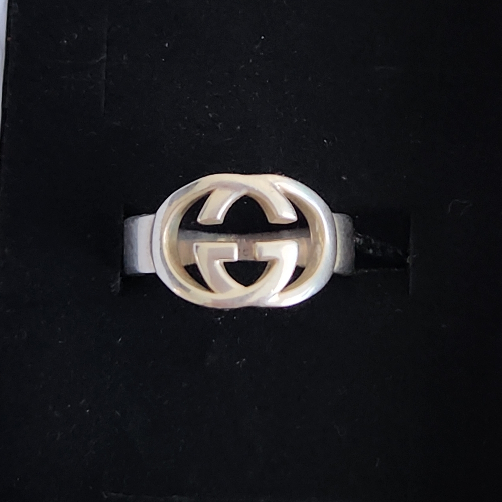 Gucci Interlocking Gg 925 Silver Ring - image 1